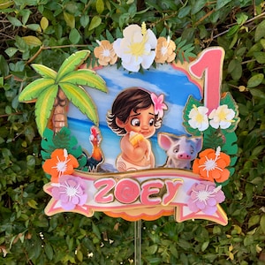 Moana Cake Topper, Moana Party Decor, Party Decorations, Personalized Cake Toppers, Fiesta de Moana, Moana Party Decorations