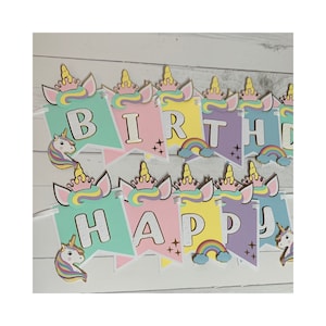 Unicorn Birthday Banner, Unicorn Birthday Decoration, Happy Birthday Banner, Birthday Party Decorations, Unicorn Party Decorations