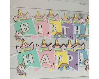 Guirnalda De Unicornio Ballena Para Cumpleaños Y Fiestas