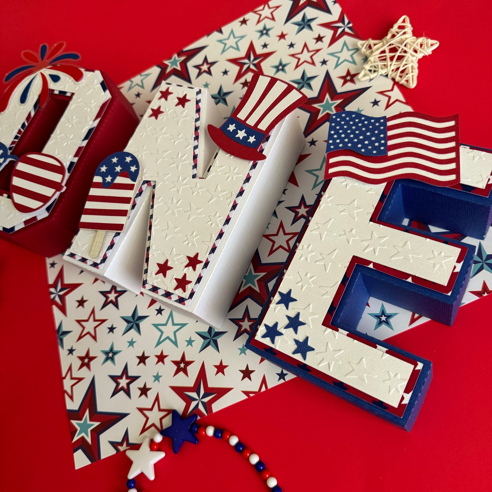 4th of July 3D Letters, 4th of July Party Decor, 4th of July Party ...