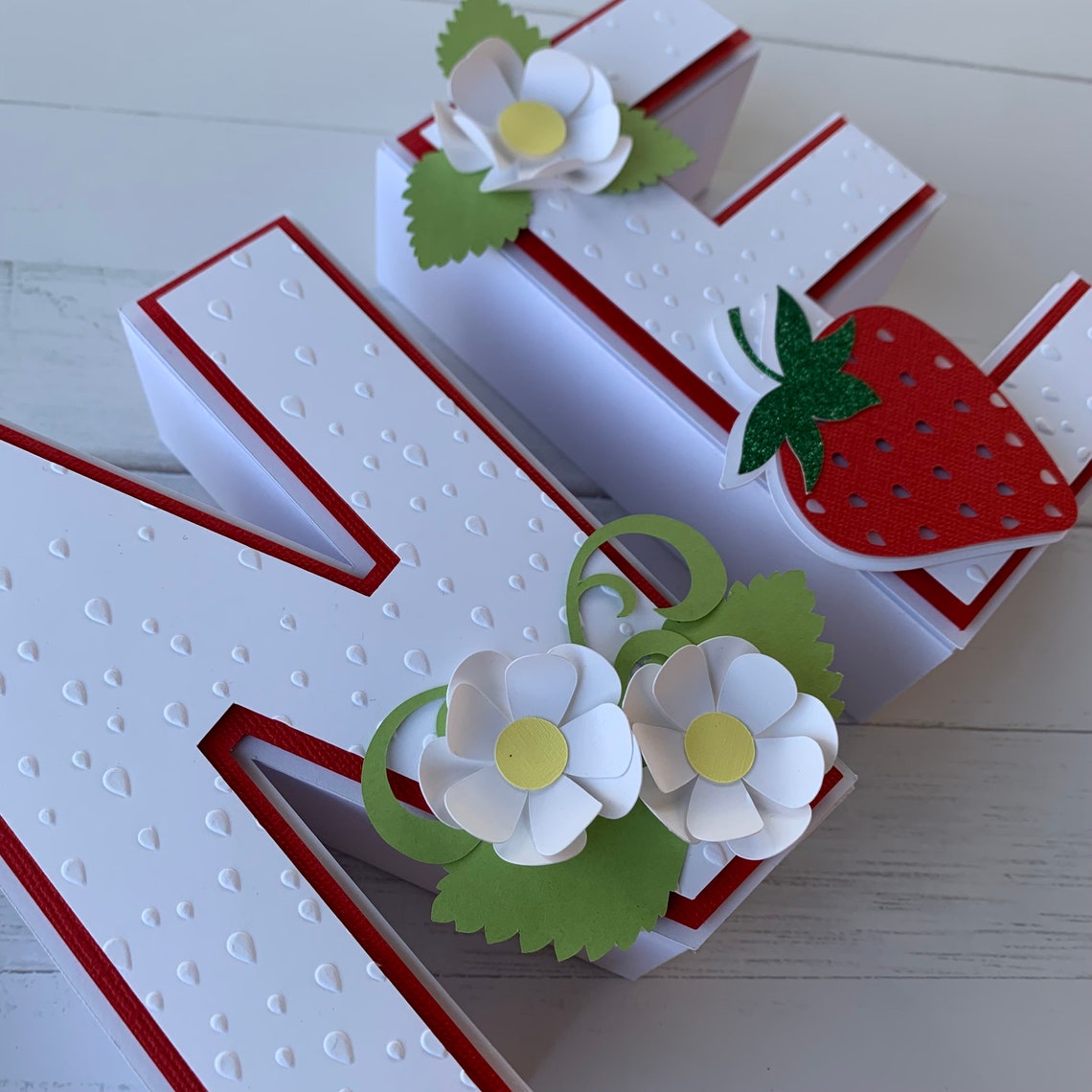 Strawberry 3D Letters, Party Decorations, Strawberry Birthday Party ...