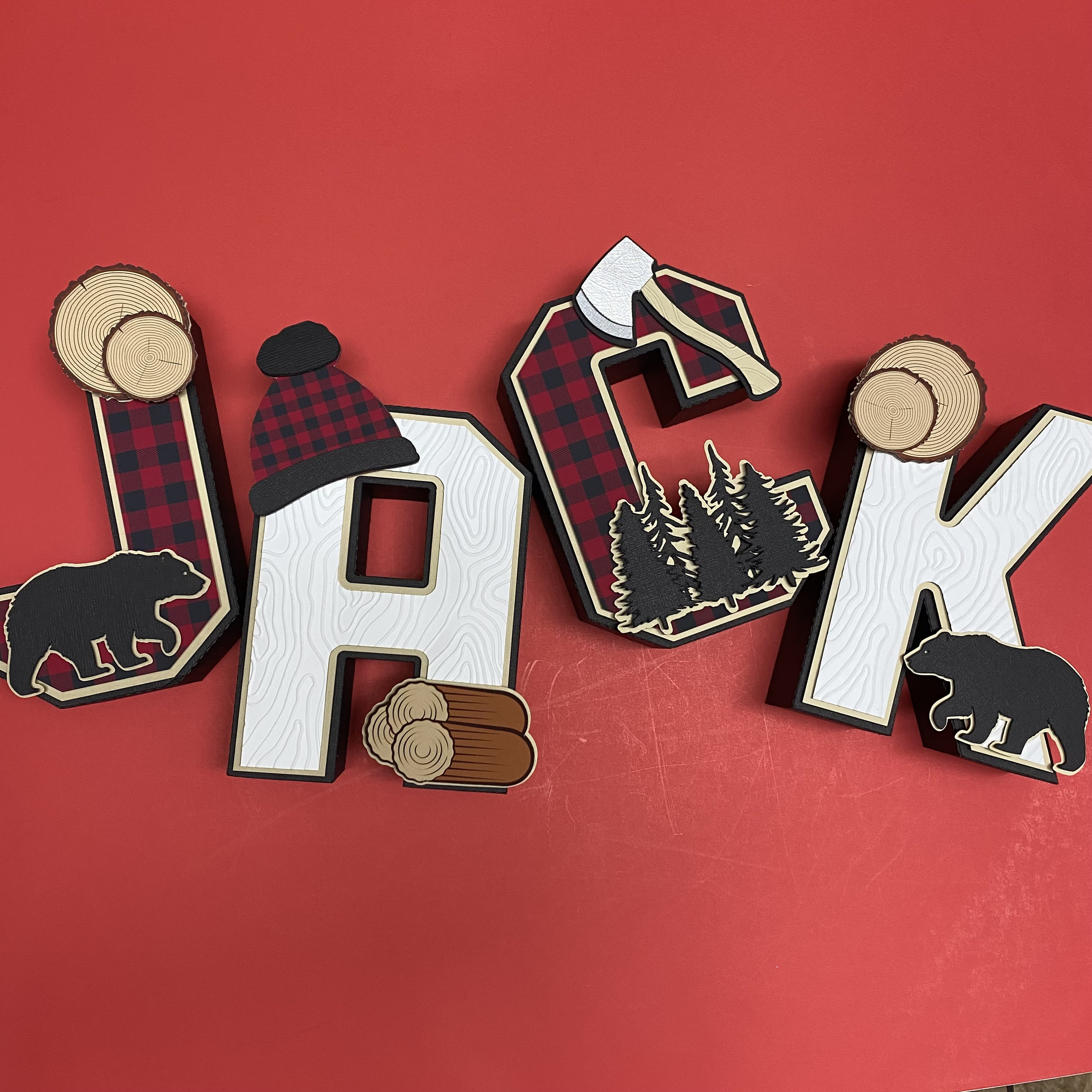 Lumberjack 3D Letter, Party Decorations, Lumberjack Birthday Party ...