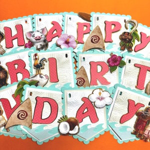 Moana Geburtstagsbanner, Moana Partydekoration, Partydekoration, Moana Thema Geburtstag, Moana inspiriert