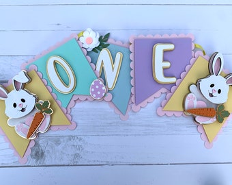 Estandarte de Pascua, Estandarte de Cumpleaños de Pascua, Decoraciones de Cumpleaños de Pascua, Celebración de Pascua de un año, Suministros para fiestas de Pascua