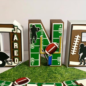 Letras 3D de futebol, decorações de festa, festa de aniversário de futebol, letras 3D personalizadas, decoração de aniversário, decorações 3D com tema de futebol