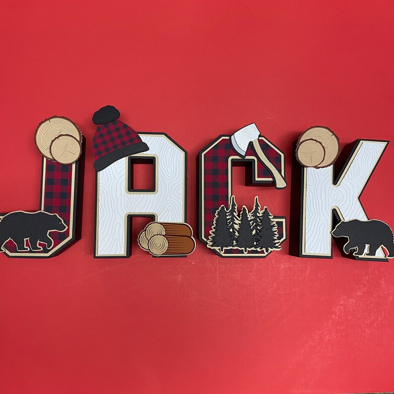 Lumberjack 3D Letter, Party Decorations, Lumberjack Birthday Party ...