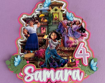 Topper de bolo Encanto, decoração de festa Encanto, decorações de festa, toppers de bolo personalizados, festa de Encanto, decorações de festa Encanto