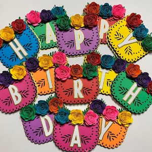 Fiesta Birthday Banner, Party Decorations, Papel picado banner, Mexico Fiesta, Fiesta Decorations, Fiesta Party, Time to Fiesta