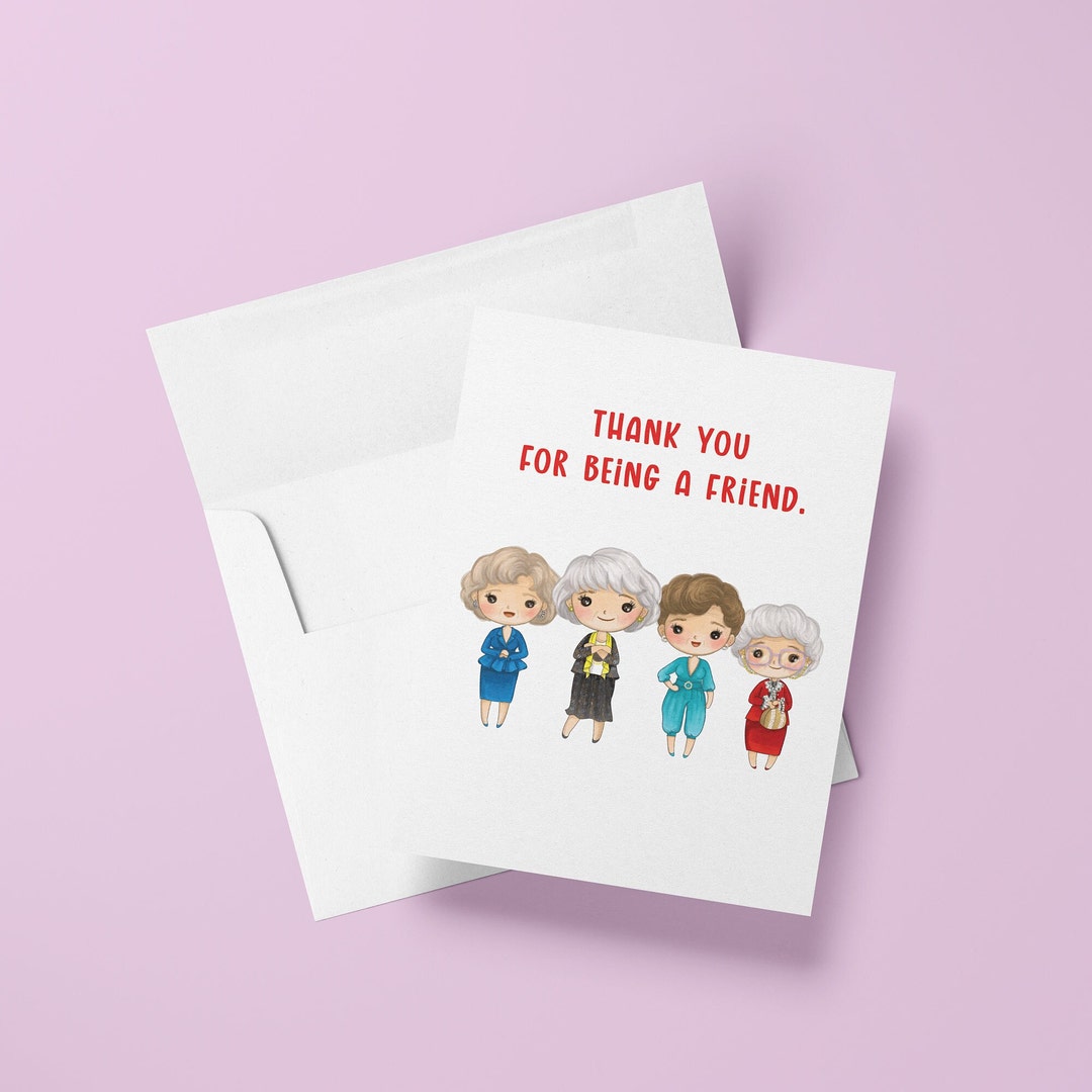 Simple Thank You Card, Thank You for Being a Friend, Friend Greeting ...