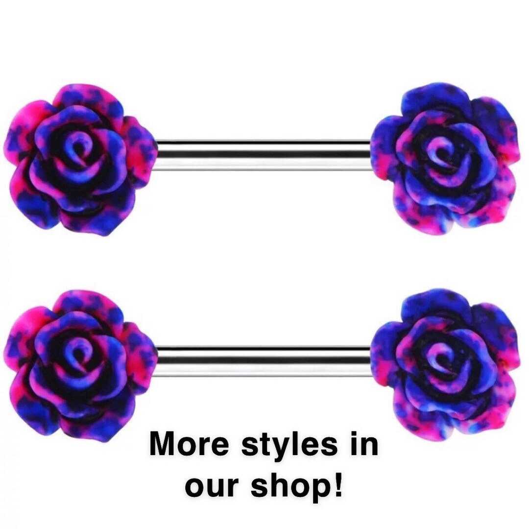 A Pair of Nipple Barbell Body Piercing Jewelry 14G 316L Surgical Steel