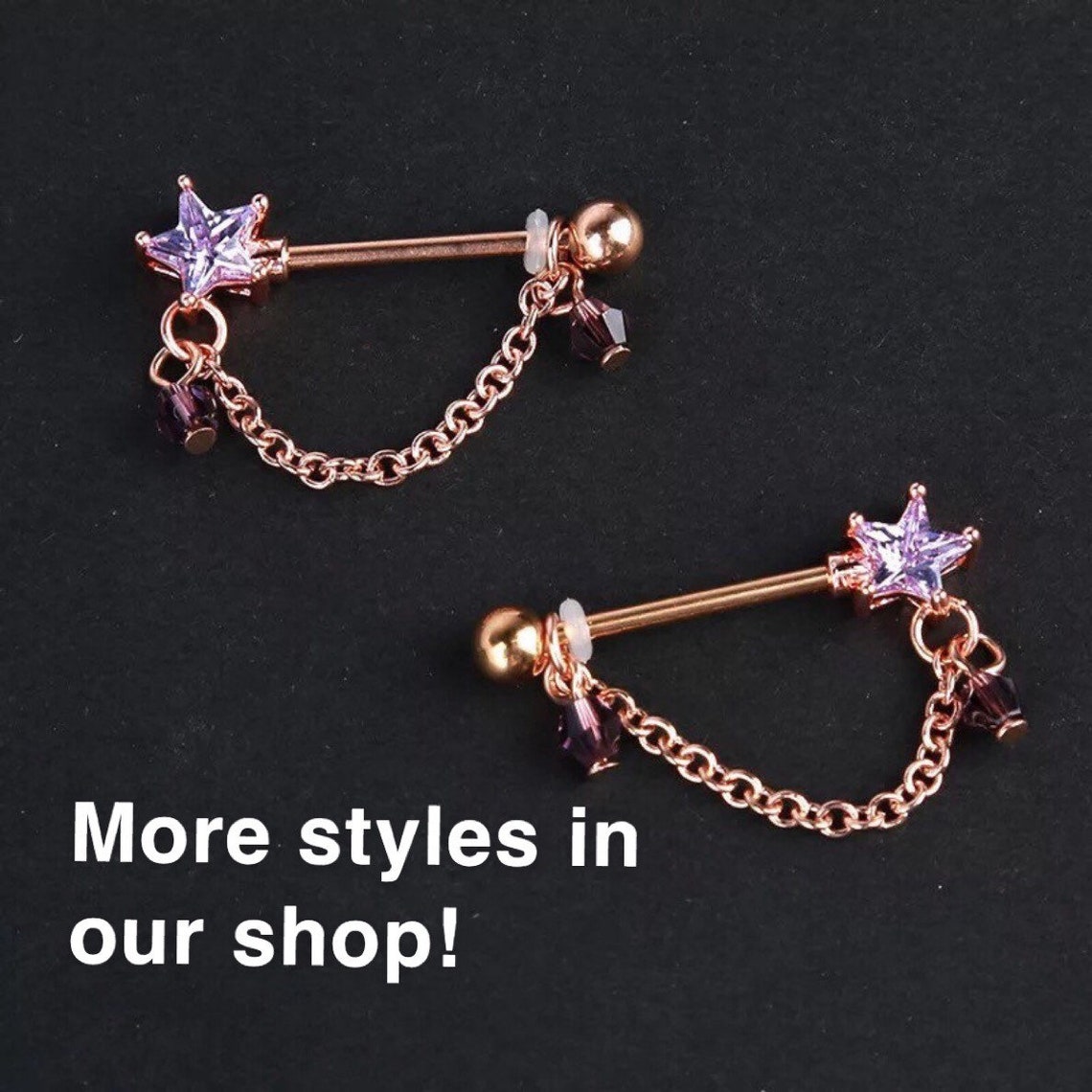 A Pair of Trendy Nipple Barbell Body Piercing Jewelry Etsy