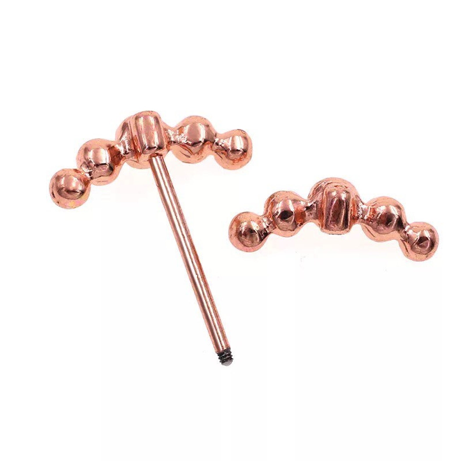 A Pair of Rose Gold Nipple Barbell Body Piercing Jewelry Etsy