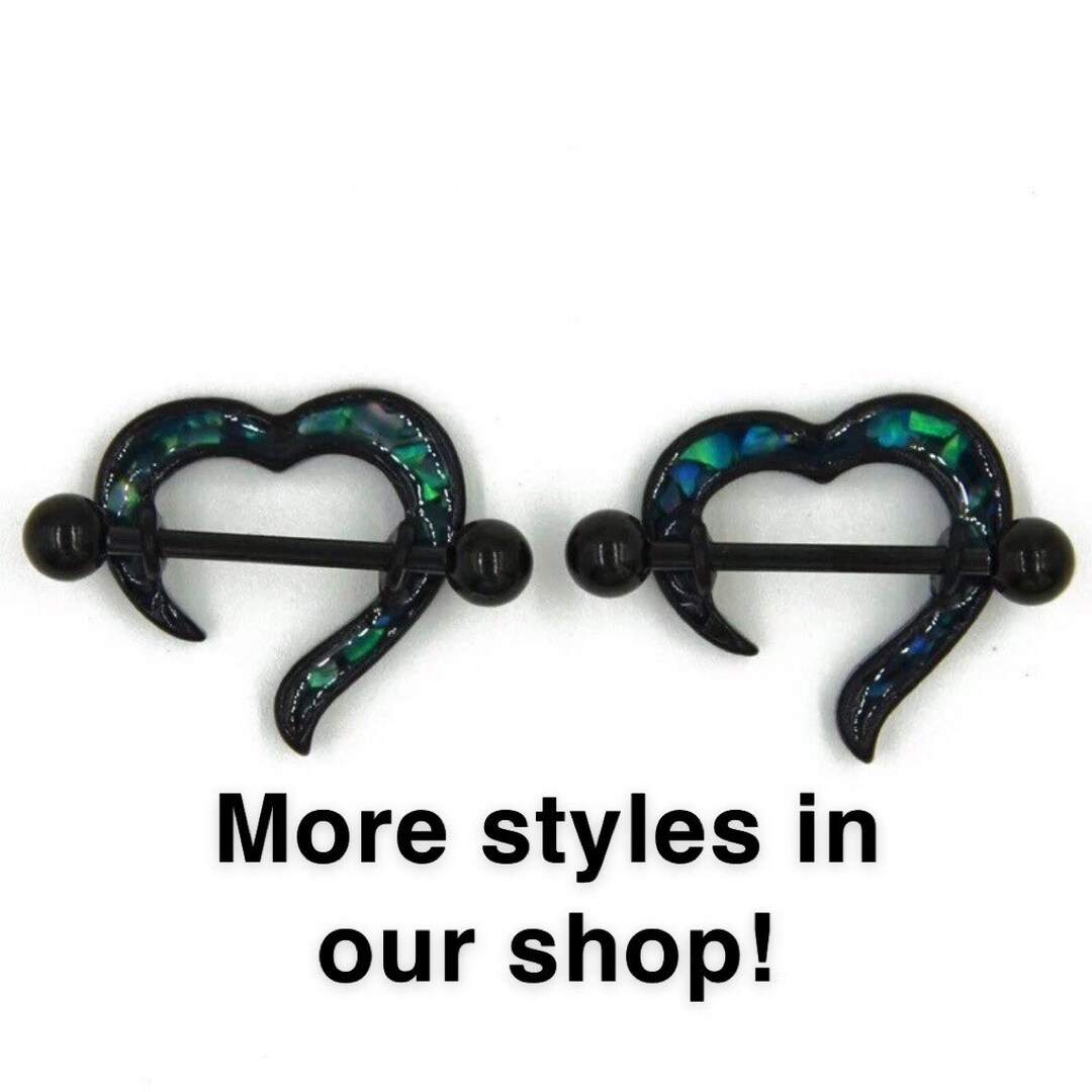 A Pair of Pearl Nipple Barbell Body Piercing Jewelry Etsy