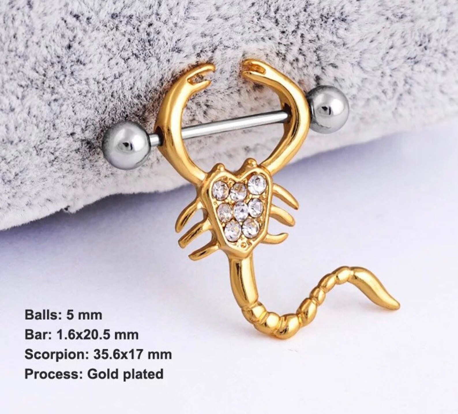 A Pair of Nipple Barbell Body Piercing Jewelry 14G Etsy