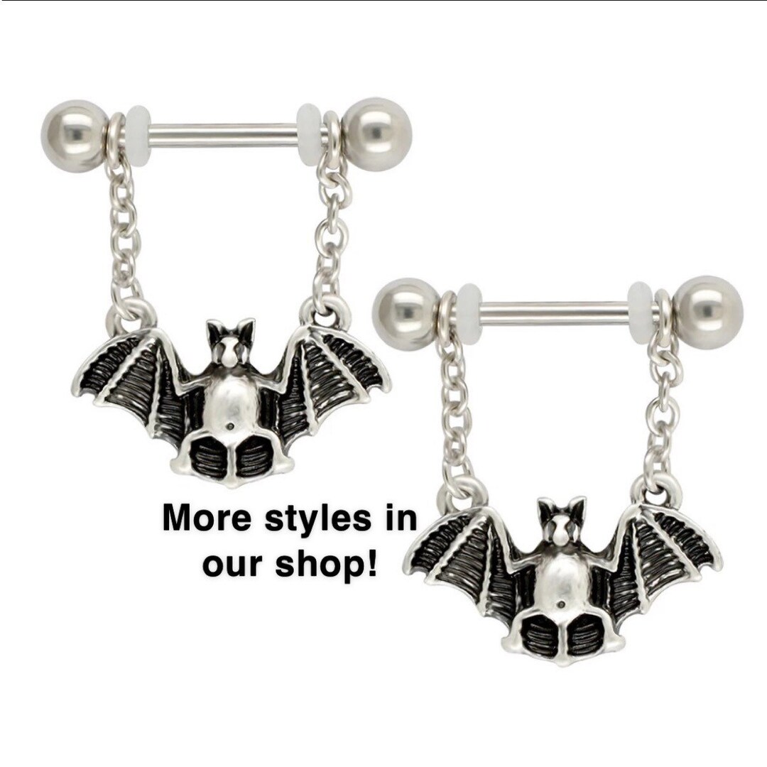 A Pair of Bat Nipple Barbell Body Piercing Jewelry 14G 316L Etsy