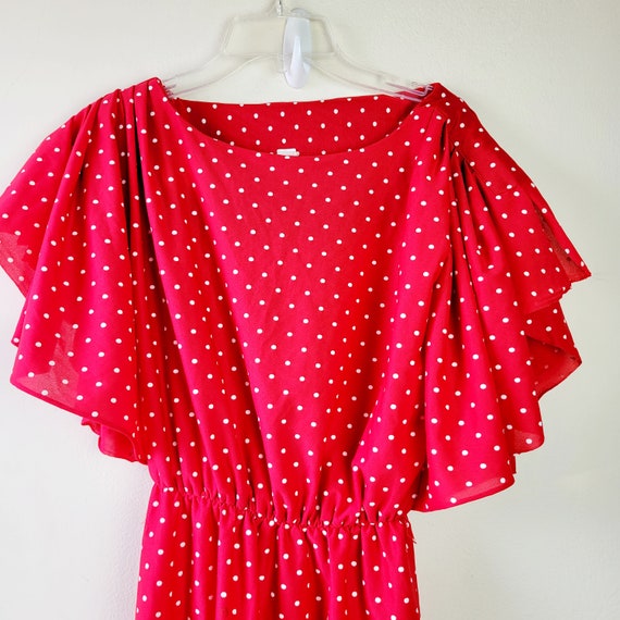 Vintage Red and White Polka-dot Dress - image 2