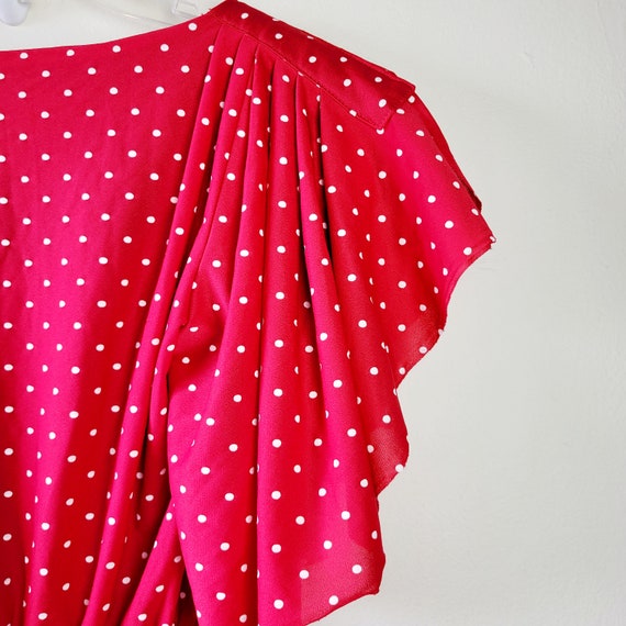 Vintage Red and White Polka-dot Dress - image 4