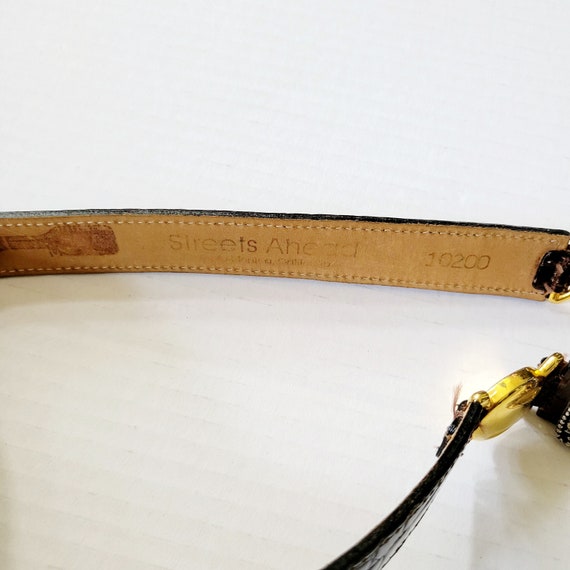 Brown Croc Chain Leather Belt - image 3