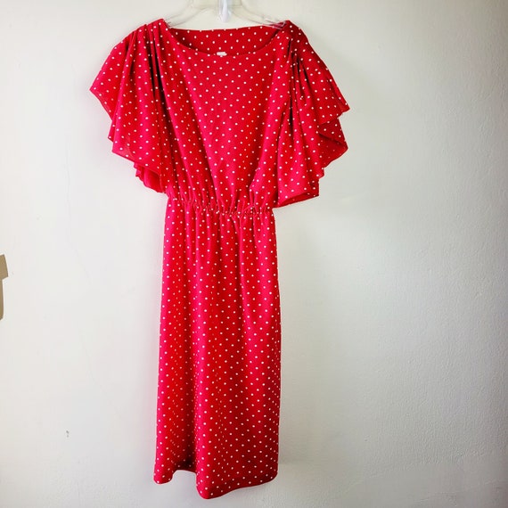 Vintage Red and White Polka-dot Dress - image 1