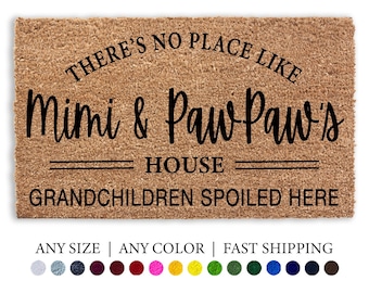 Personalized Welcome To Grandparents House Doormat, Custom Grandma Grandpa Door Mat Rug Gift, Mimi Papa Meemaw Peepaw, Gift From Grandkids