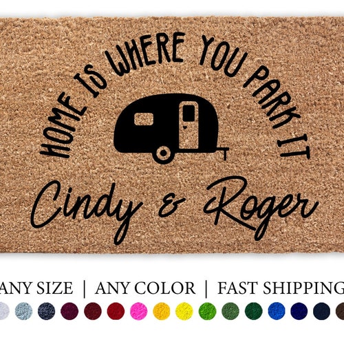 Home is Where You Park It Personalized RV Doormat Flocked Etsy