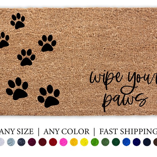 Love & Paw Prints Doormat Welcome Mat For Dog Lover Peace 