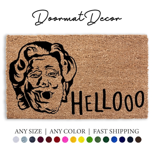 Mrs Doubtfire Doormat, Hellooo Door Mat, Funny Rug, Movie Quote Outdoor Welcome Mat, Custom Personalized Door Mat, Funny Gift