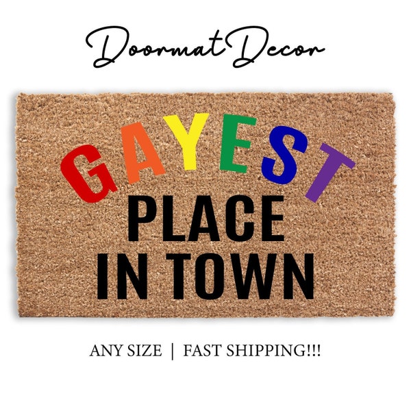 Rainbow Doormat Etsy