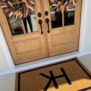 Custom Ranch Farm Cattle Brand Doormat, Personalized Brand Logo Door Mat, Flocked Coir Outdoor Welcome Mat Gift, Hunting Fishing