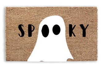 Felpudo fantasma espeluznante para otoño, Halloween, lindo felpudo de entrada con fantasmas, decoración