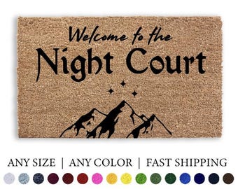 Welcome To The Night Court Doormat Acotar Door Mat Book Reading Gift Fantasy Novel Velaris Outdoor Welcome Rug