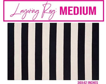 MEDIUM Bold Black Stripe Cotton Rug, Woven Indoor Outdoor Layering Rug, Layering Rug for Under Doormat, Door Mat, Stripes, Striped Rug