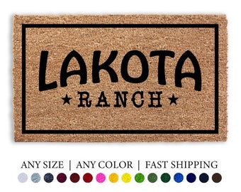 Custom Ranch Farm Cattle Brand Doormat, Personalized Brand Logo Door Mat, Flocked Coir Outdoor Welcome Mat Gift, Hunting Fishing