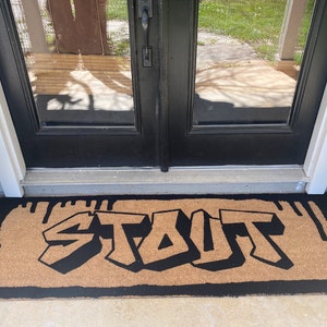 Personalized Paint Graffiti Doormat, Custom Spray Paint Door Mat, Flocked Coir Outdoor Welcome Mat, Home Decor Entryway Gift