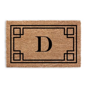 Personalized Monogrammed Coir Doormat Flocked Welcome Mat Family Name Gift
