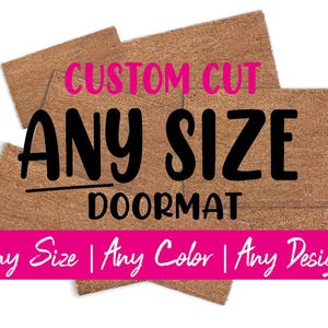 Custom Doormat  Personalized Welcome Mat Any Size  Design Business Logo Rug