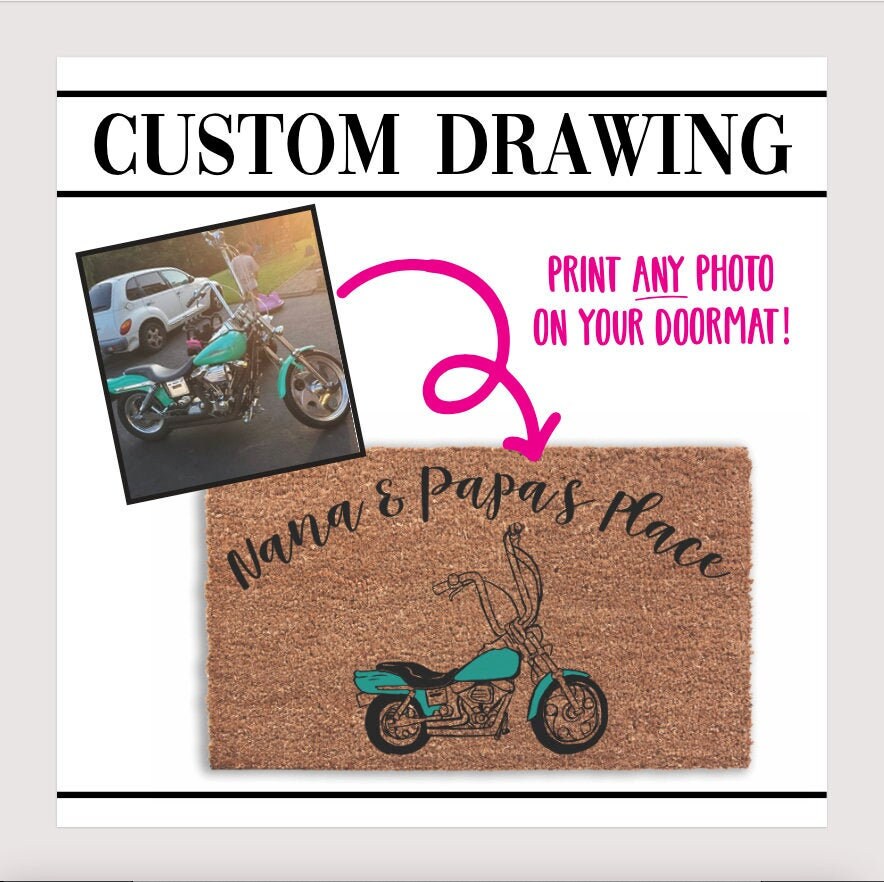 CUSTOM DRAWING Doormat Custom Sketch of Photo Door Etsy