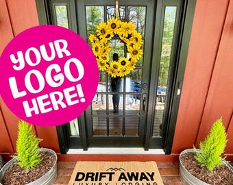 Custom Logo Doormat for Businesses  Personalized Office Rug  Welcome Mat with Company Branding