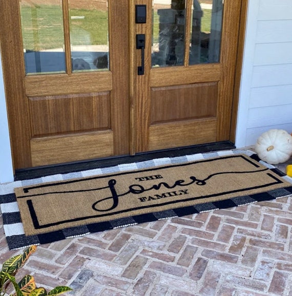 Personalized Name Doormat, Flocked Coir Door Mat, Welcome Mat, Engagement  Wedding Gift, Realtor Client Gift, Outdoor Rug, Double Door 
