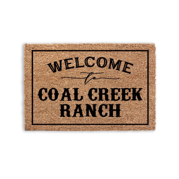 Custom Ranch Farm Cattle Brand Doormat, Personalized Brand Logo Door Mat, Flocked Coir Outdoor Welcome Mat Gift, Hunting Fishing