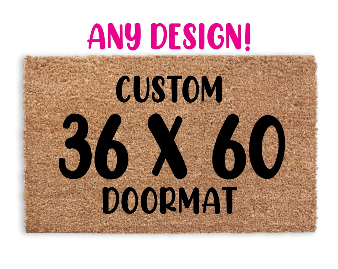Custom 24x36 Inch Doormat, 2x3 Feet Door Mat, Personalized Logo, Business  Office Logo Rug, Flocked Coir Welcome Mat Personalized Doormat 