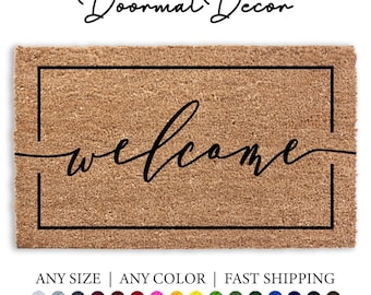 Welcome Doormat Flocked Coir Outdoor Mat Custom Housewarming Real Estate Agent Closing Gift