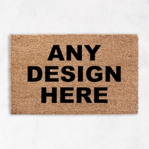 Personalized Custom Doormat for Double Doors  Welcome Mat with Business Logo  Large Flocked Coir Rug