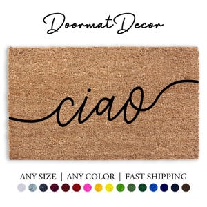 Ciao Flocked Coir Doormat Custom European Welcome Mat Personalized Gift for Clients