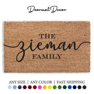Personalized Coir Welcome Mat  Custom Name Doormat for Engagement  Wedding Gifts  Outdoor Rug for Double Doors