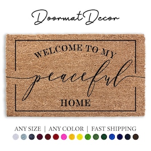 Welcome Doormat Personalized Coir Mat for Custom Home Perfect Housewarming Gift