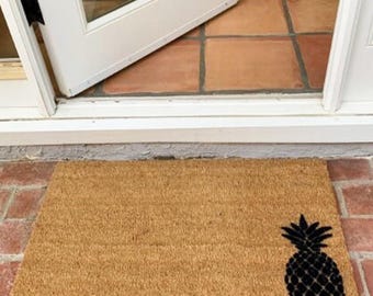 Zerbino a forma di ananas, divertente zerbino di benvenuto per esterni, ideale per la casa al mare, con un tocco nautico e ispirato all'oceano.