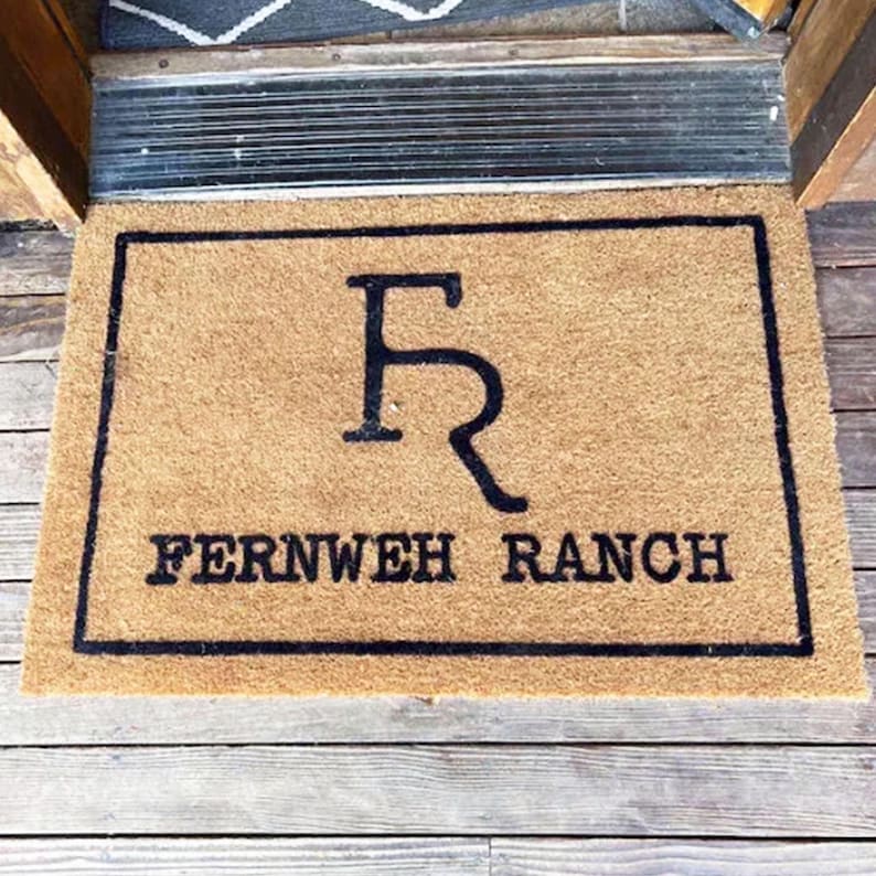 Custom Cattle Brand Doormat Personalized Outdoor Welcome Mat Gift Ranch Farm Style