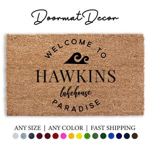 Beach Doormat  Custom Lake Welcome Mat  Ocean Bay Home Decor