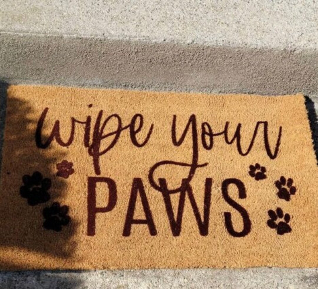 Wipe Your Paws Doormat, Paw Print Dog Cat Foot Print Mat